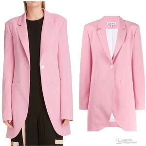 Loewe SINGLE-BREASTED BLAZER COAT IN PINK